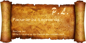 Pacurariu Leonarda névjegykártya